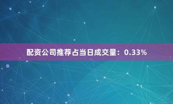 配资公司推荐占当日成交量：0.33%