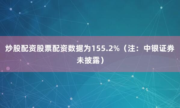 炒股配资股票配资数据为155.2%（注：中银证券未披露）